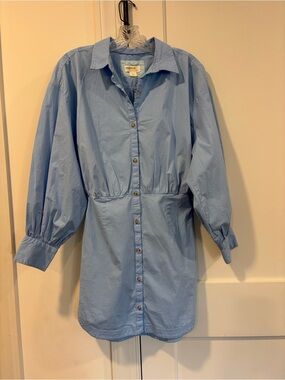 Maeve Blue Poplin Shirt Dress